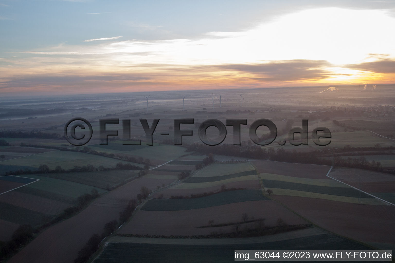 Freckenfeld in the state Rhineland-Palatinate, Germany from the drone perspective