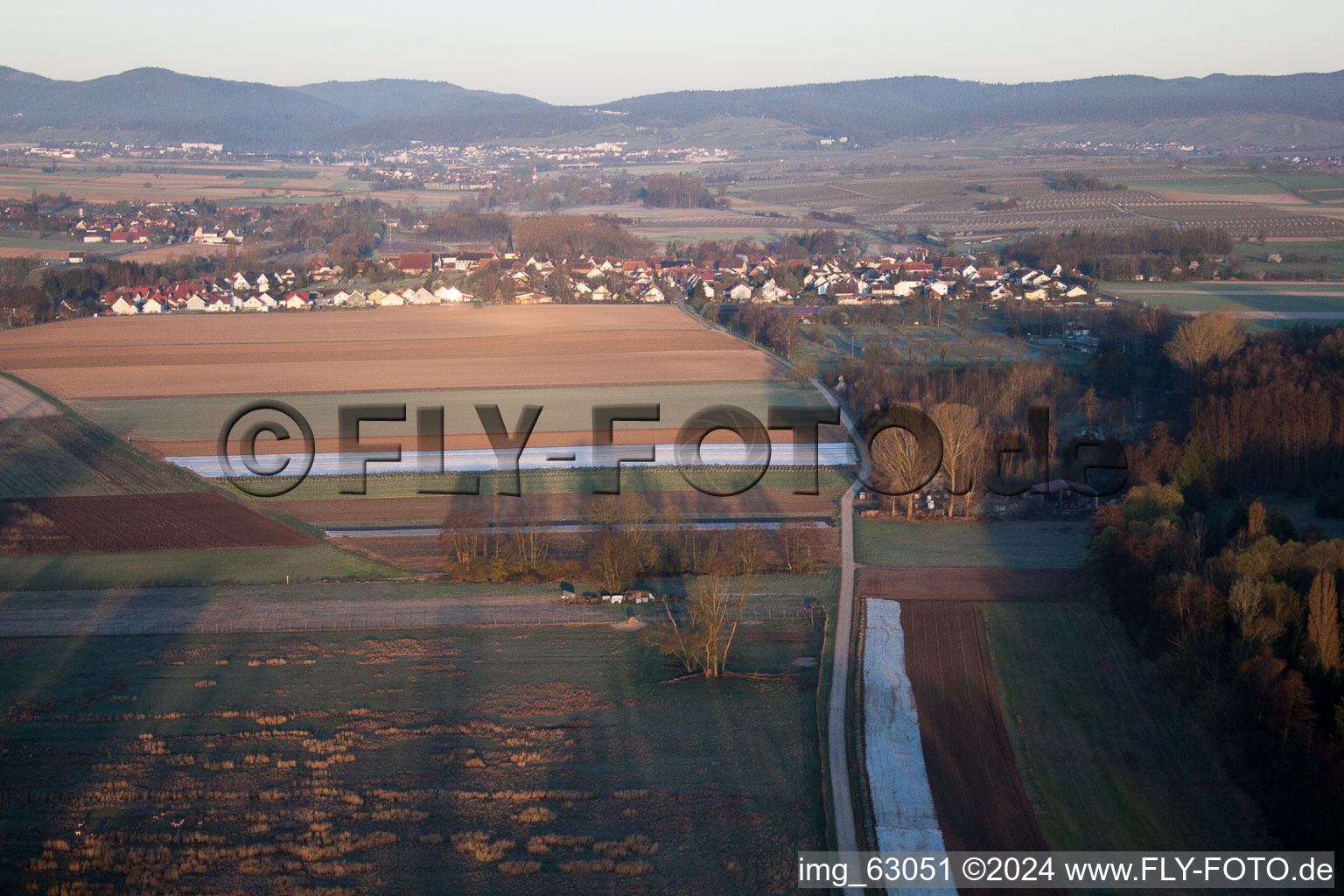 Oblique view of Barbelroth in the state Rhineland-Palatinate, Germany