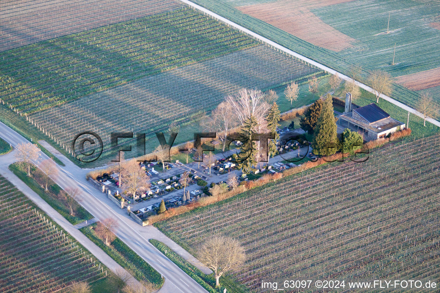 Cemetery in the district Klingen in Heuchelheim-Klingen in the state Rhineland-Palatinate, Germany