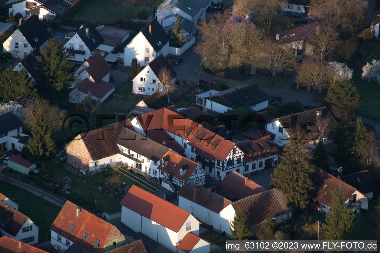 Aerial photograpy of Vogler wine bar in the district Heuchelheim in Heuchelheim-Klingen in the state Rhineland-Palatinate, Germany