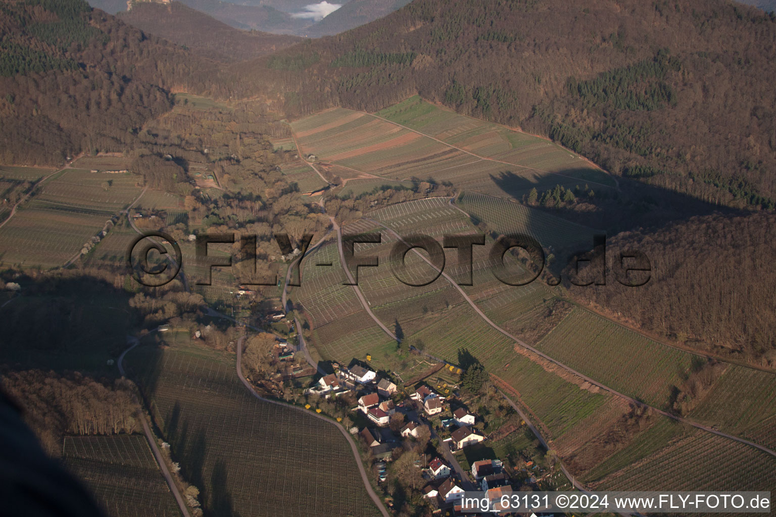 Aerial view of Ranschbach in the state Rhineland-Palatinate, Germany