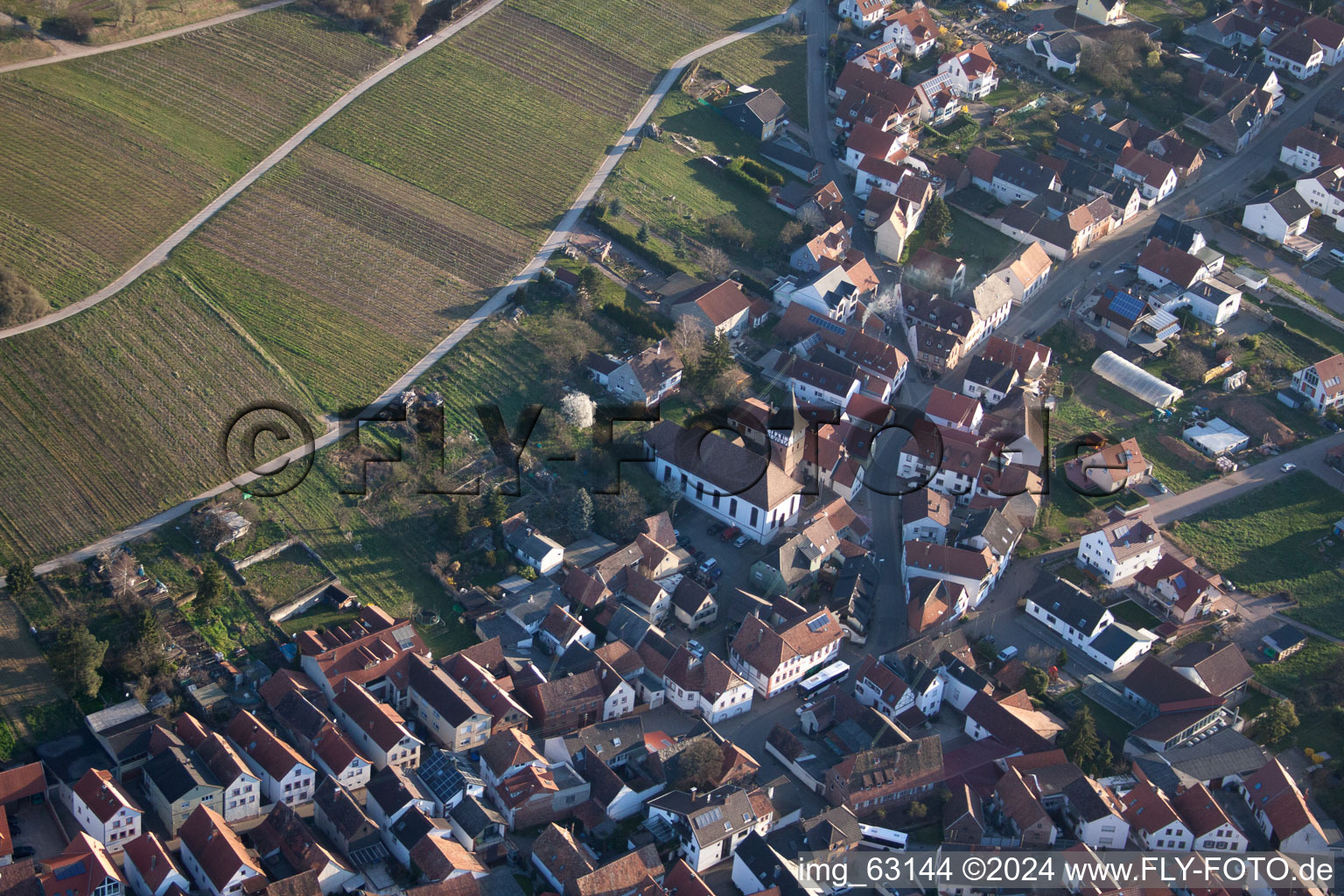 Ranschbach in the state Rhineland-Palatinate, Germany seen from above