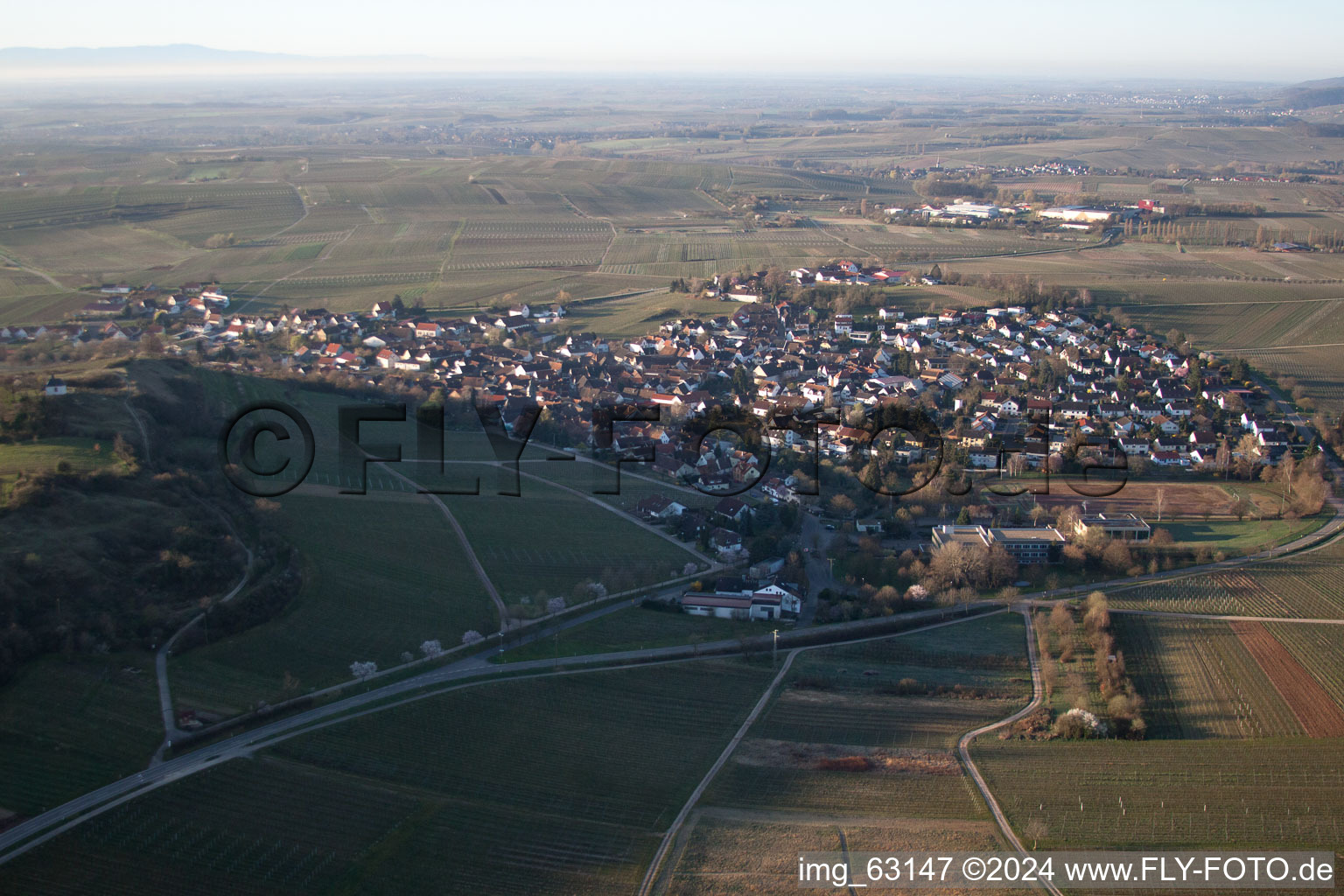 Aerial photograpy of Small Kalmit in Ilbesheim bei Landau in der Pfalz in the state Rhineland-Palatinate, Germany