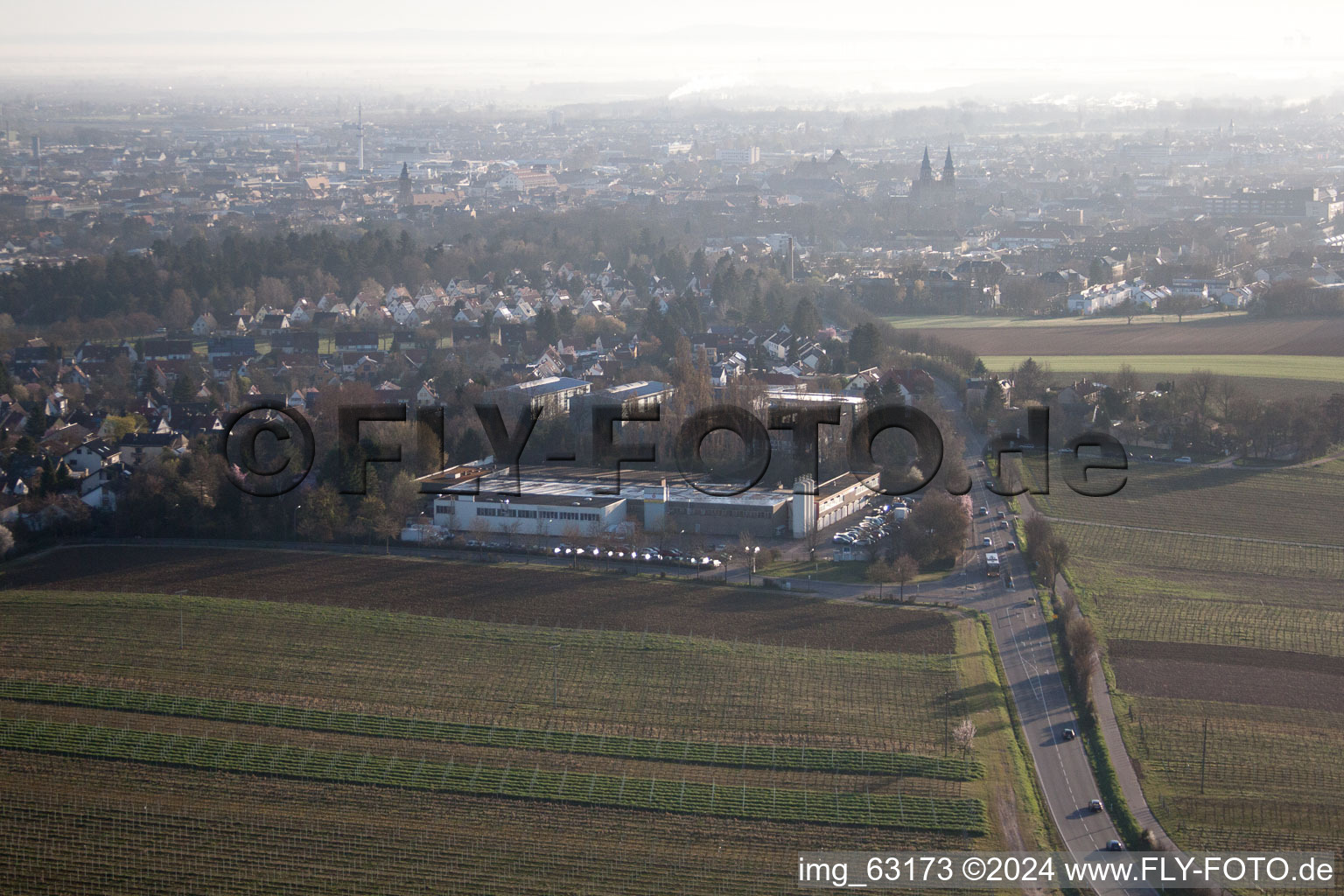 Landau in der Pfalz in the state Rhineland-Palatinate, Germany seen from a drone