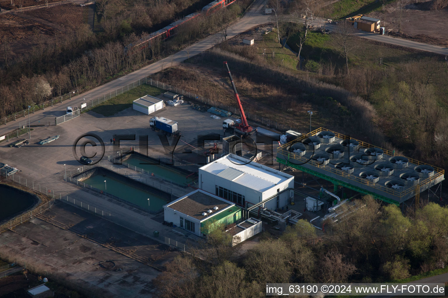 Aerial view of Geothermal system in Landau in der Pfalz in the state Rhineland-Palatinate, Germany