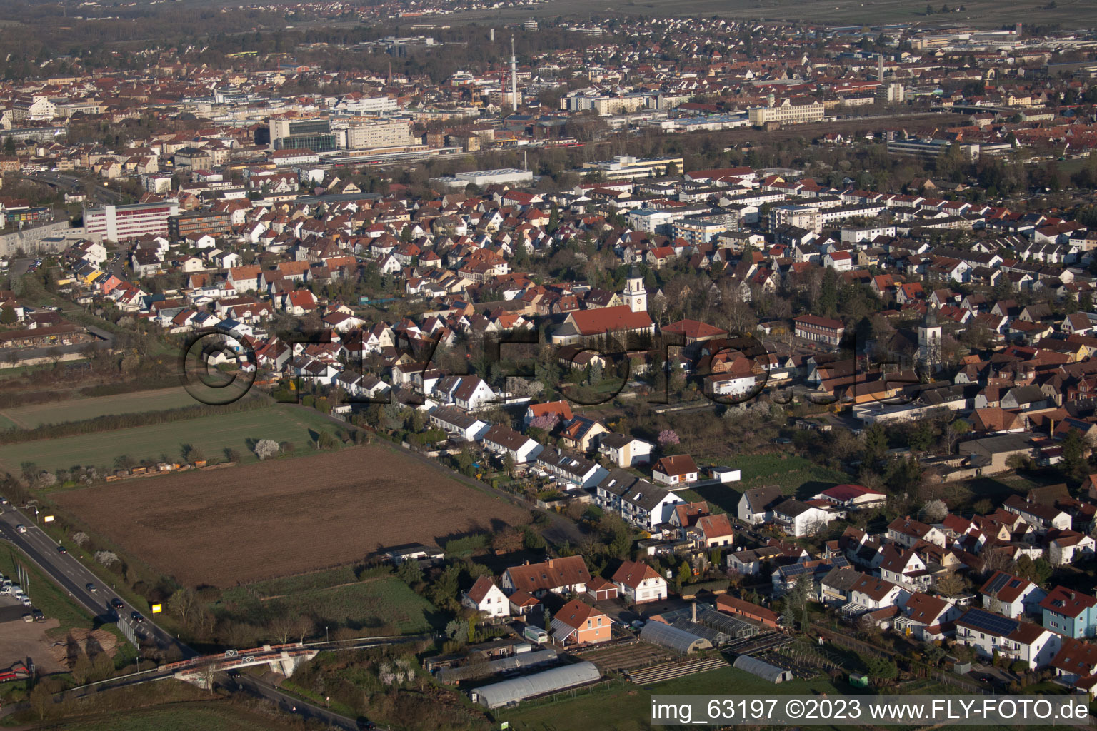 District Queichheim in Landau in der Pfalz in the state Rhineland-Palatinate, Germany out of the air