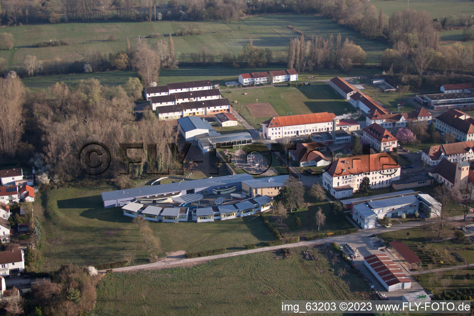 Drone image of District Queichheim in Landau in der Pfalz in the state Rhineland-Palatinate, Germany