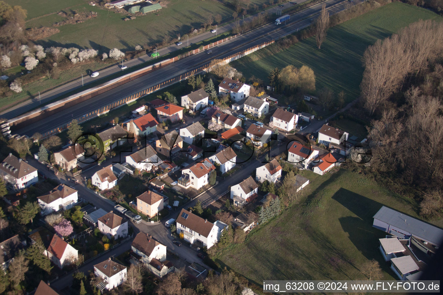 District Queichheim in Landau in der Pfalz in the state Rhineland-Palatinate, Germany from a drone