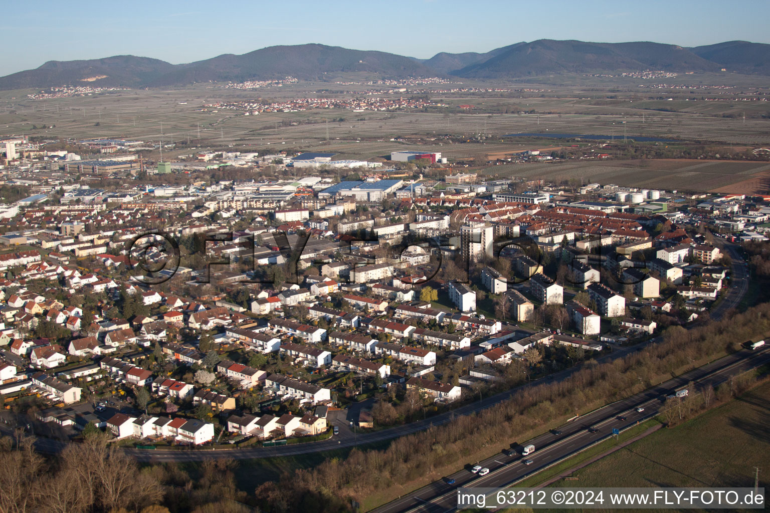 Landau in der Pfalz in the state Rhineland-Palatinate, Germany from above