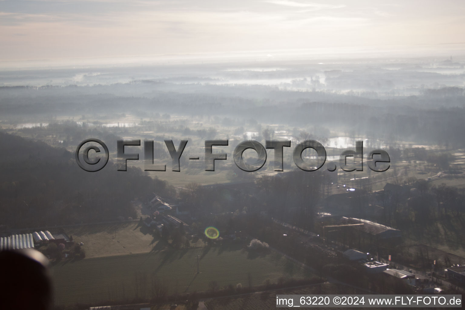 Bird's eye view of Golf Club Dreihof in Essingen in the state Rhineland-Palatinate, Germany