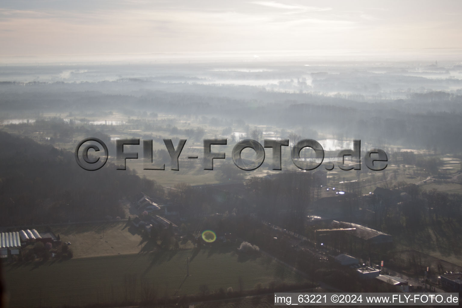 Golf Club Dreihof in Essingen in the state Rhineland-Palatinate, Germany viewn from the air