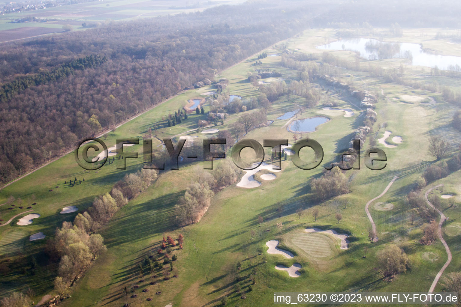 Dreihof Golf Club in Essingen in the state Rhineland-Palatinate, Germany from the drone perspective