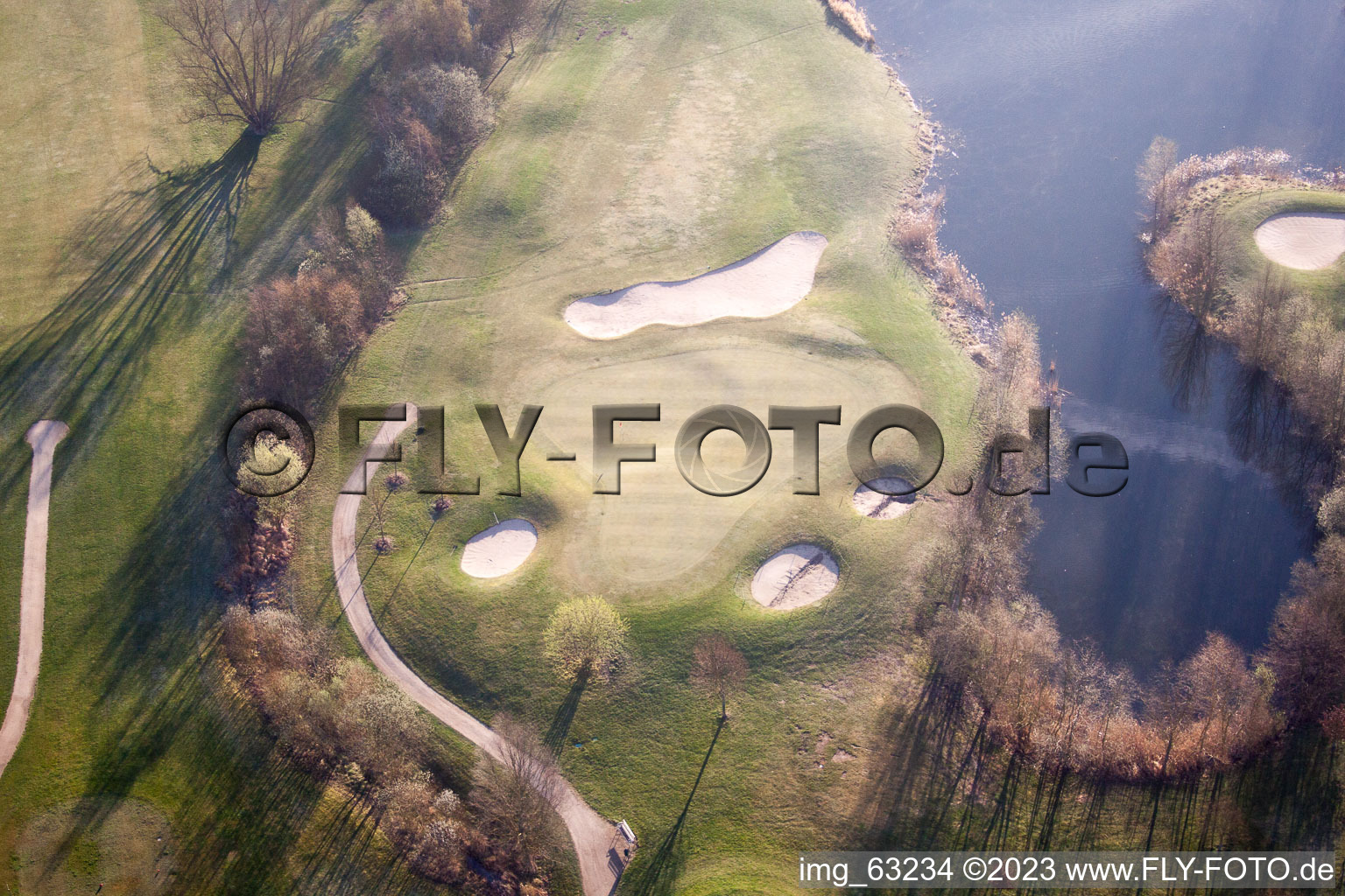 Aerial photograpy of Golf Club Dreihof in Essingen in the state Rhineland-Palatinate, Germany