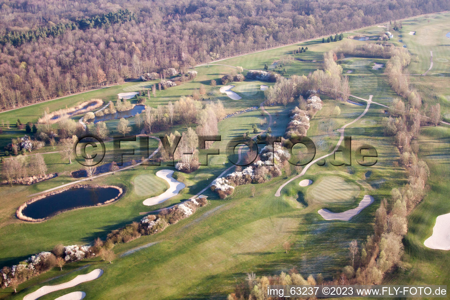 Golf Club Dreihof in Essingen in the state Rhineland-Palatinate, Germany from above