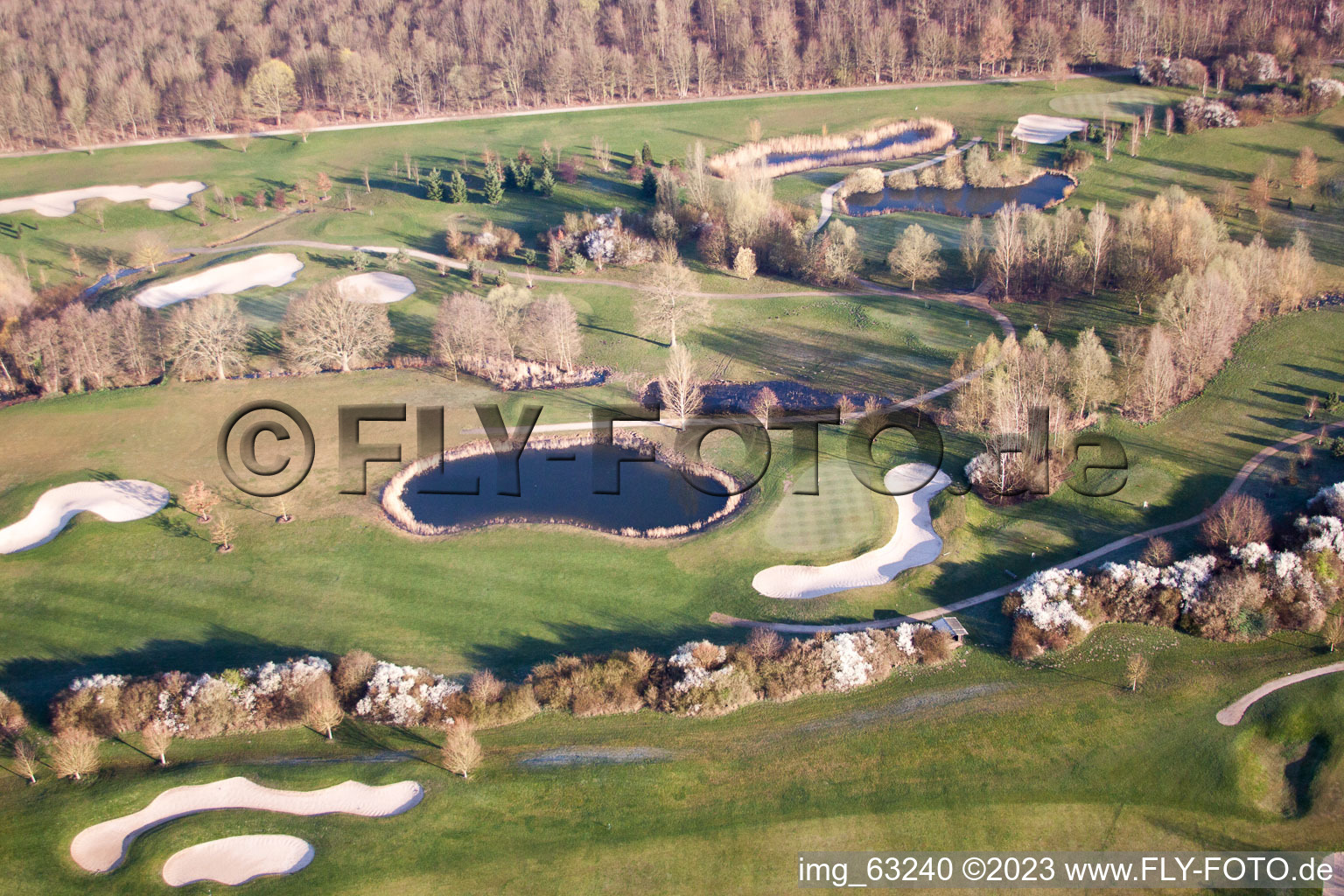 Golf Club Dreihof in Essingen in the state Rhineland-Palatinate, Germany from the plane