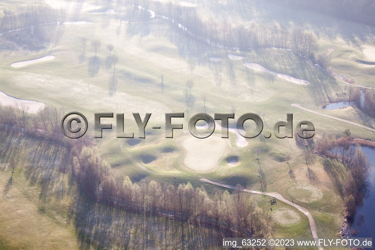 Golf Club Dreihof in Essingen in the state Rhineland-Palatinate, Germany from above