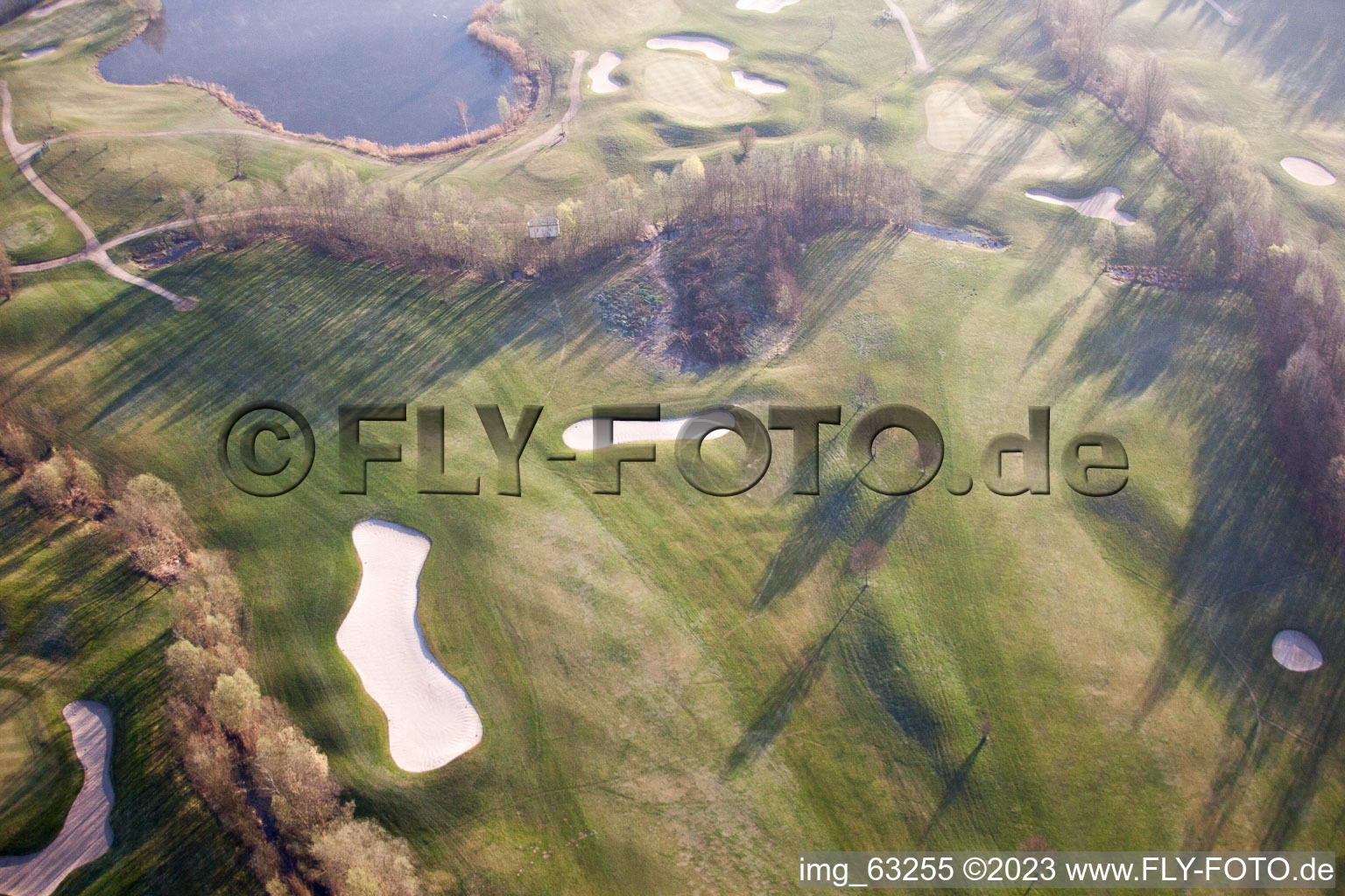 Golf Club Dreihof in Essingen in the state Rhineland-Palatinate, Germany from the plane