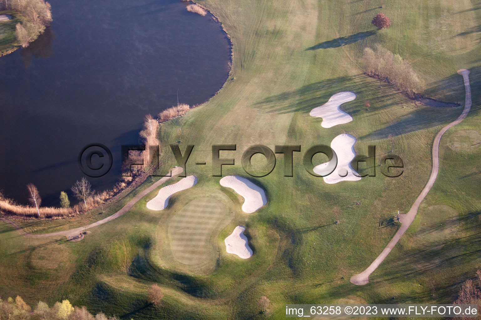 Drone recording of Golf Club Dreihof in Essingen in the state Rhineland-Palatinate, Germany