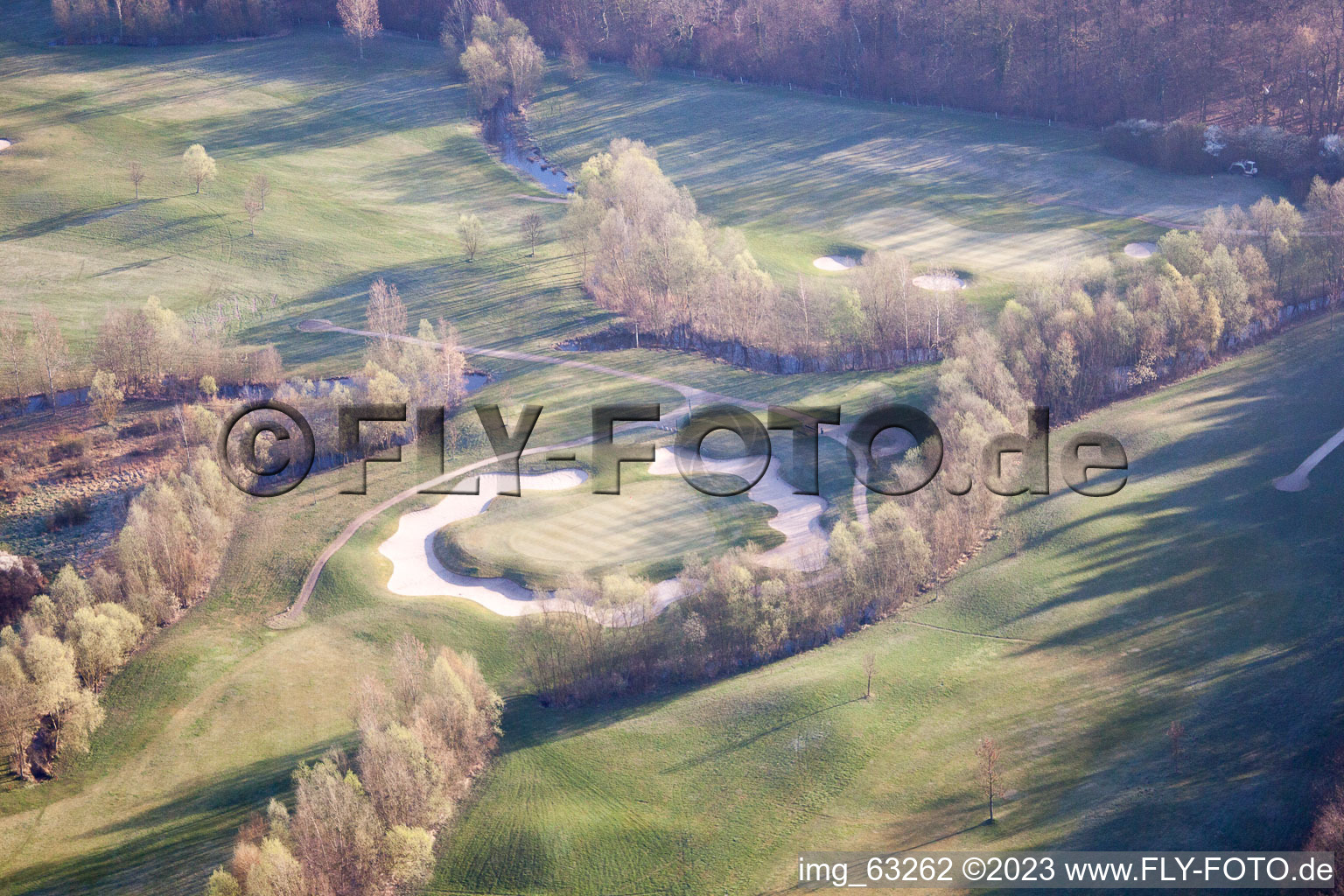 Golf Club Dreihof in Essingen in the state Rhineland-Palatinate, Germany from the drone perspective