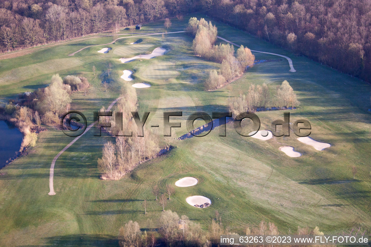 Golf Club Dreihof in Essingen in the state Rhineland-Palatinate, Germany from a drone