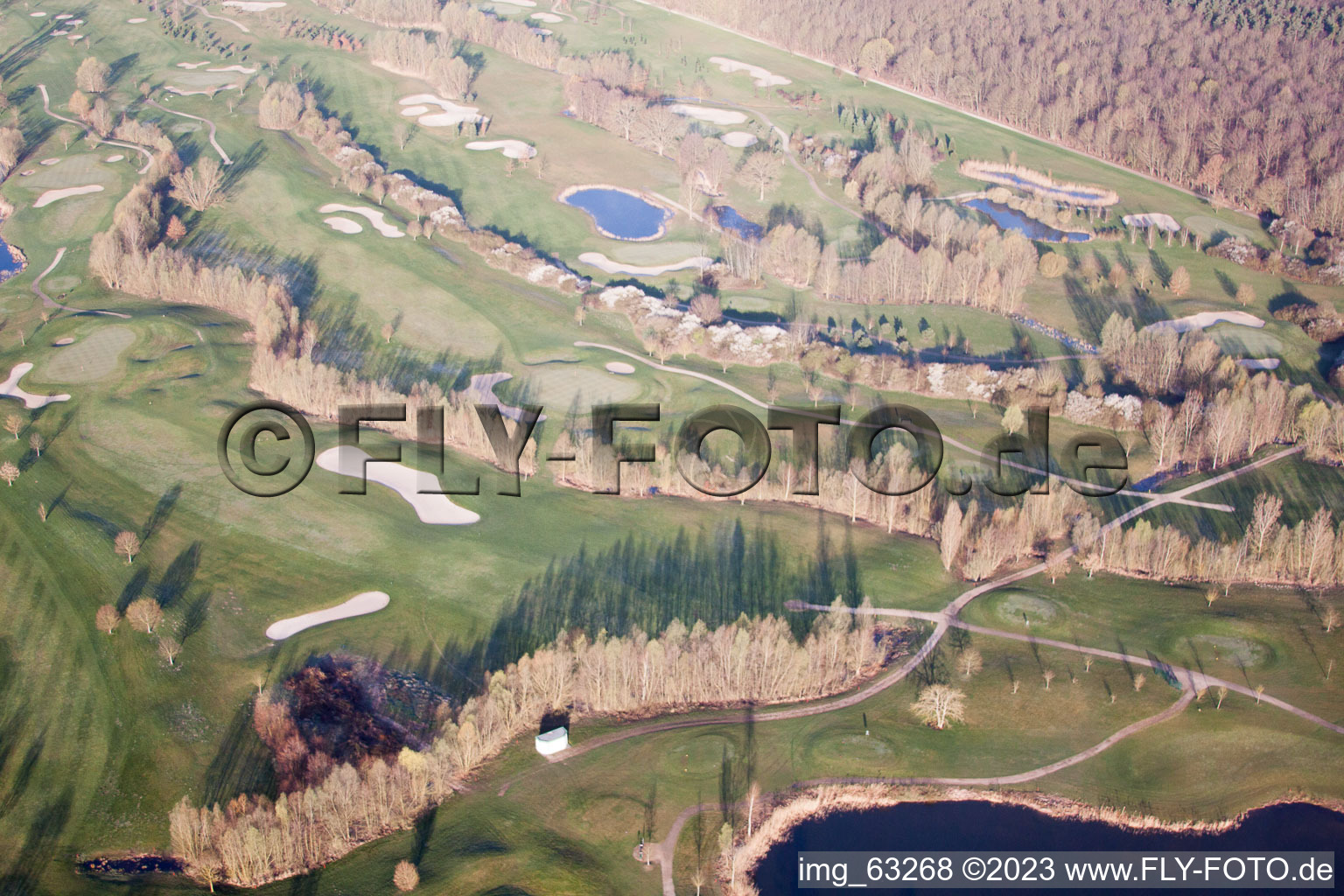 Aerial photograpy of Golf Club Dreihof in Essingen in the state Rhineland-Palatinate, Germany