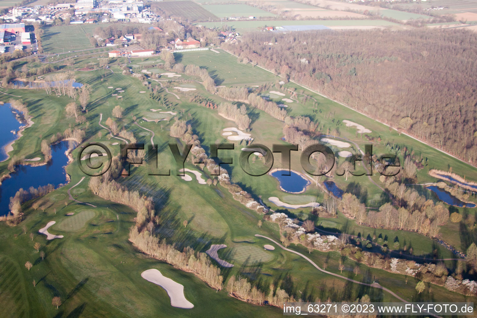 Golf Club Dreihof in Essingen in the state Rhineland-Palatinate, Germany from above