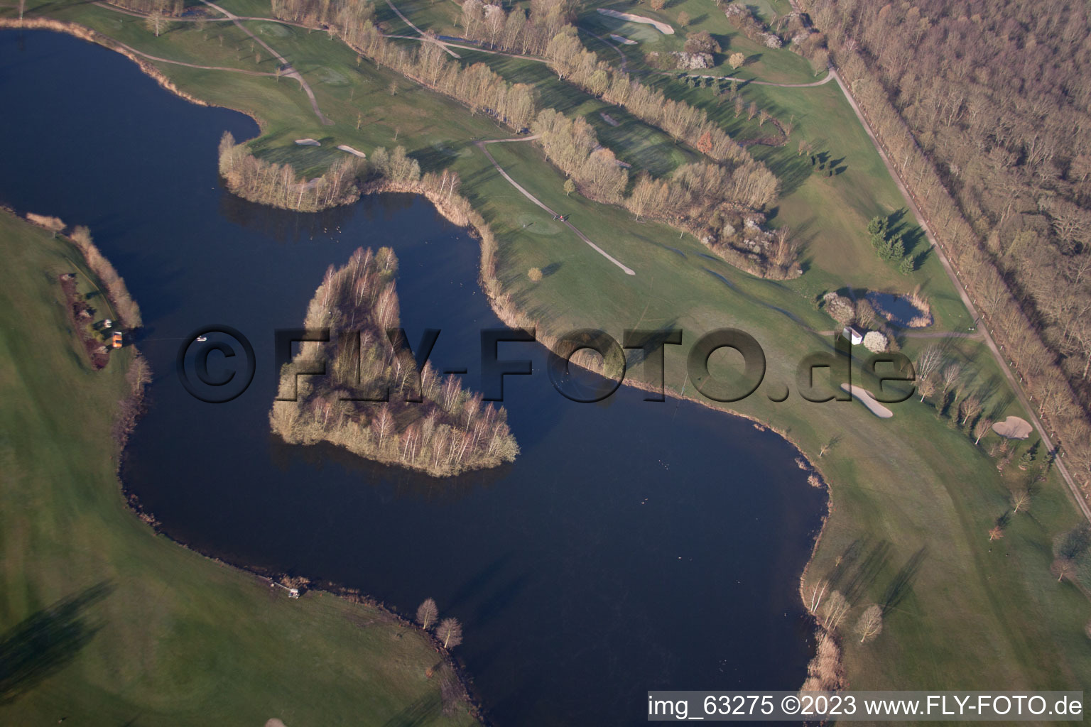 Bird's eye view of Dreihof Golf Club in Essingen in the state Rhineland-Palatinate, Germany