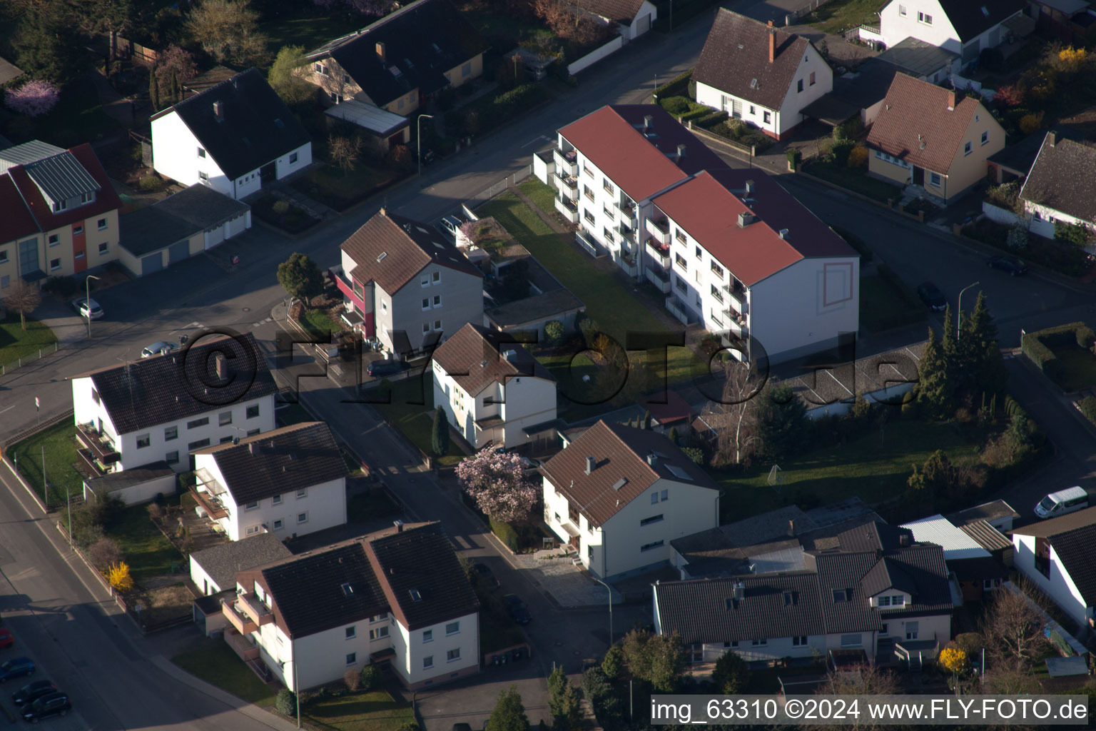 Aerial photograpy of Offenbach an der Queich in the state Rhineland-Palatinate, Germany