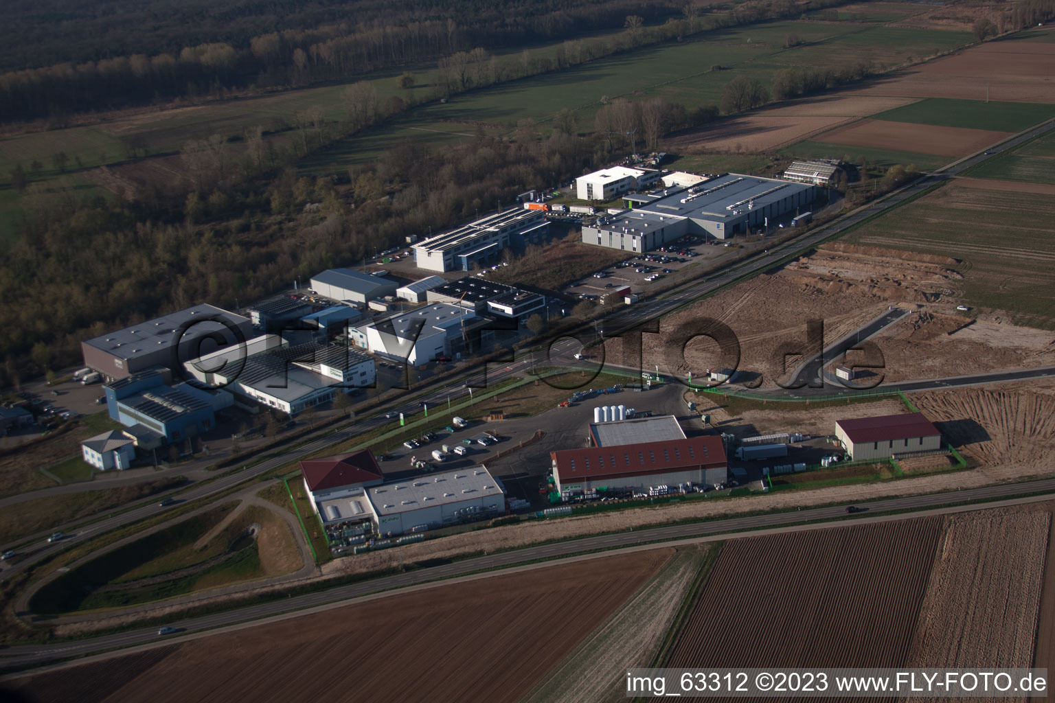 Industrial Area West 2 in the district Herxheim in Herxheim bei Landau in the state Rhineland-Palatinate, Germany