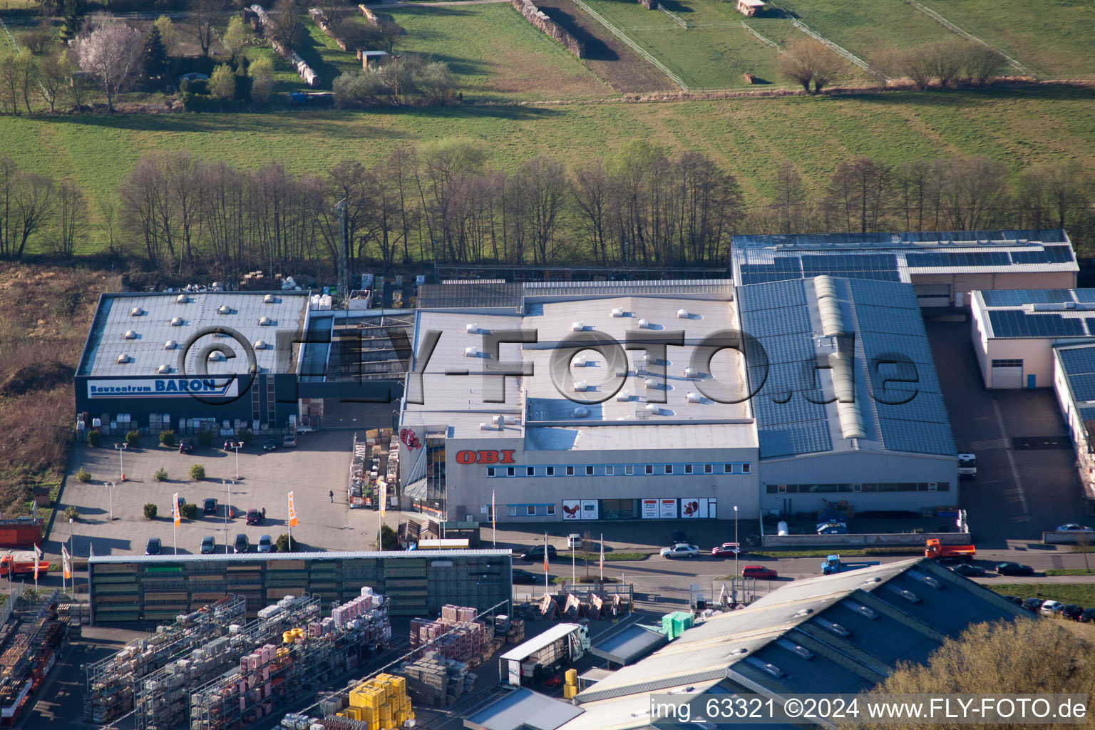 Horst Industrial Estate in the district Minderslachen in Kandel in the state Rhineland-Palatinate, Germany from above