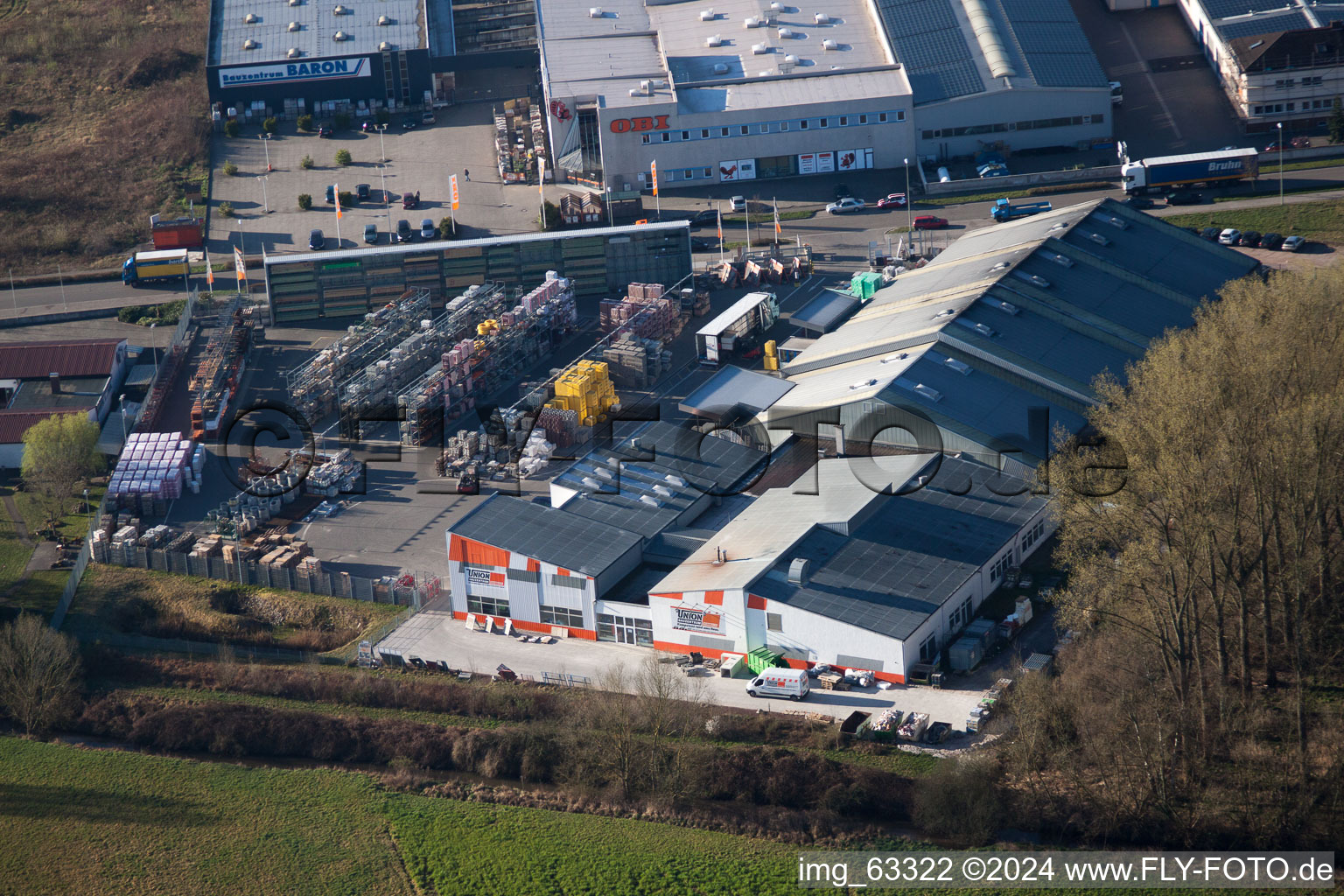 Horst Industrial Estate in the district Minderslachen in Kandel in the state Rhineland-Palatinate, Germany out of the air