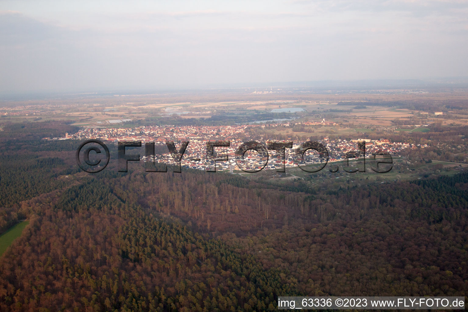 Drone recording of Jockgrim in the state Rhineland-Palatinate, Germany