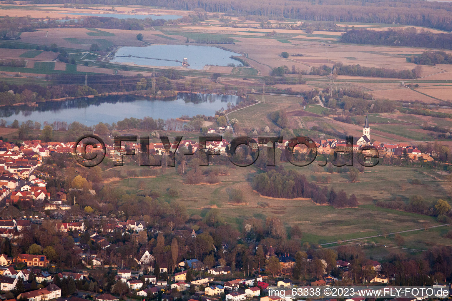 Jockgrim in the state Rhineland-Palatinate, Germany from the drone perspective