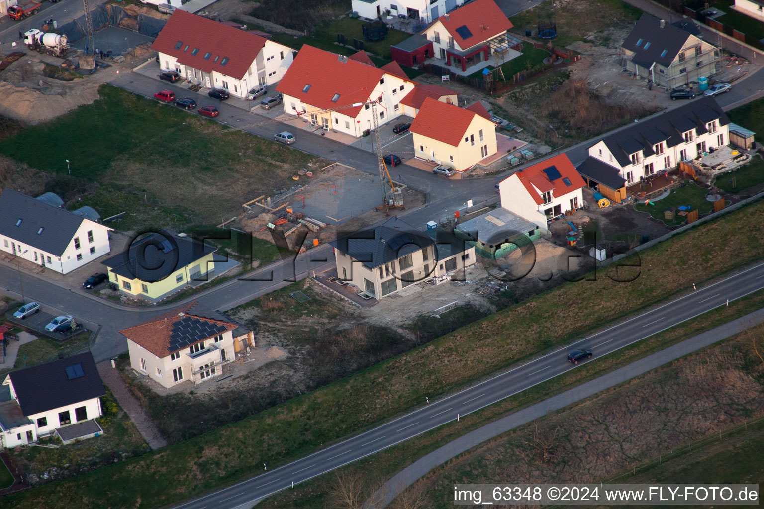 Bird's eye view of Jockgrim in the state Rhineland-Palatinate, Germany