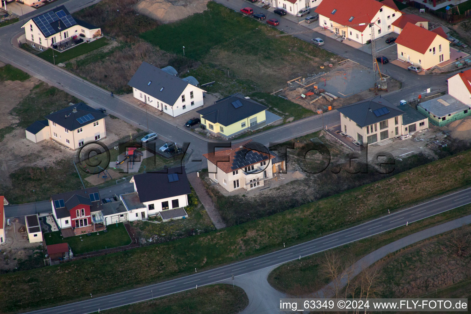 Jockgrim in the state Rhineland-Palatinate, Germany viewn from the air