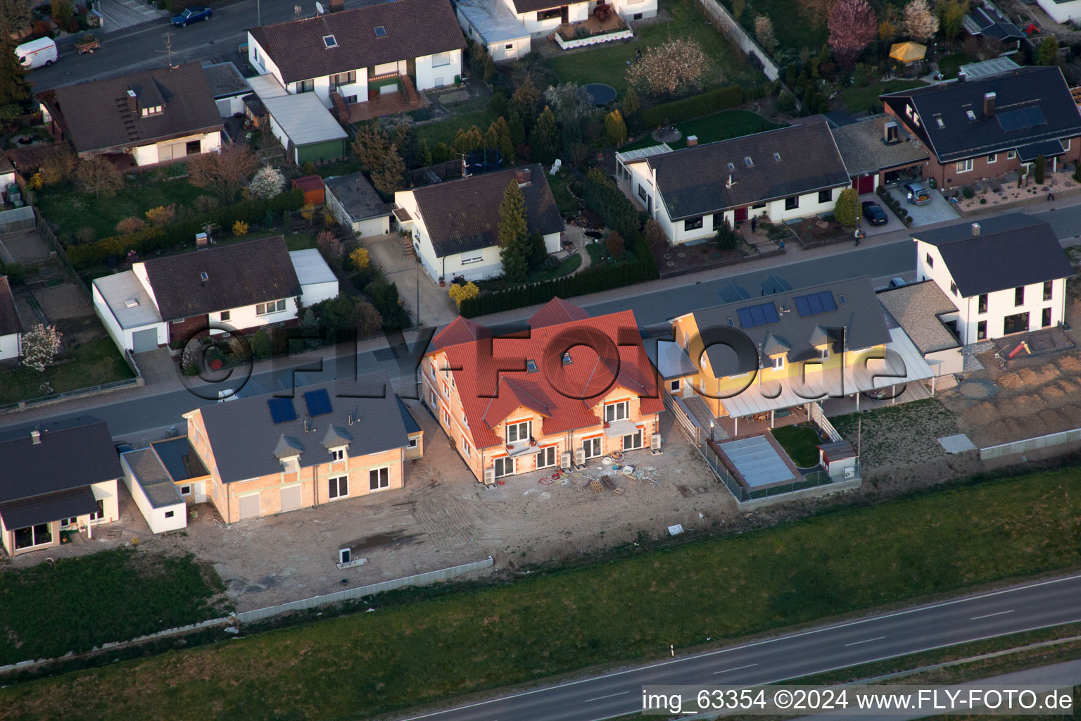 Drone image of Jockgrim in the state Rhineland-Palatinate, Germany