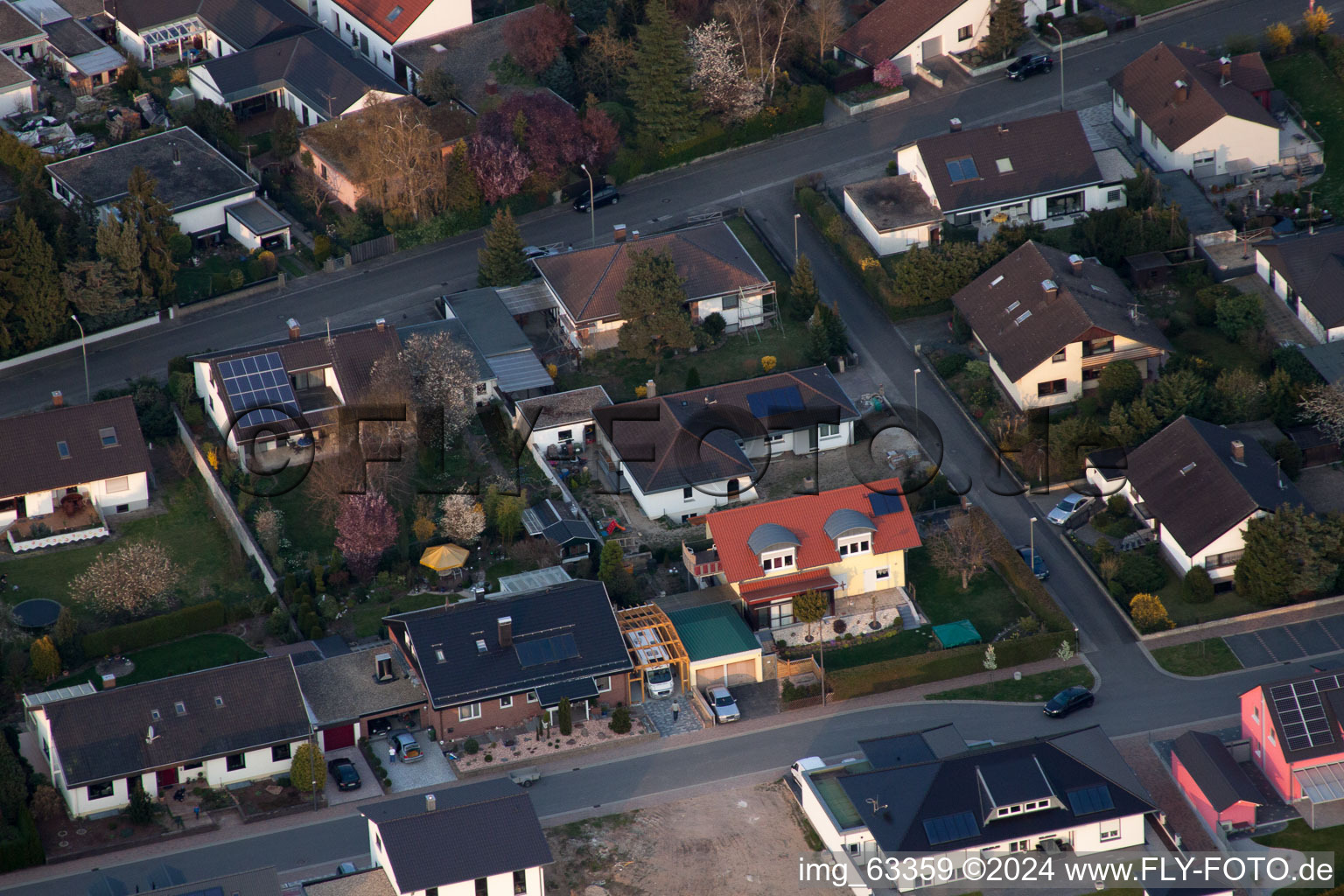 Aerial photograpy of Jockgrim in the state Rhineland-Palatinate, Germany