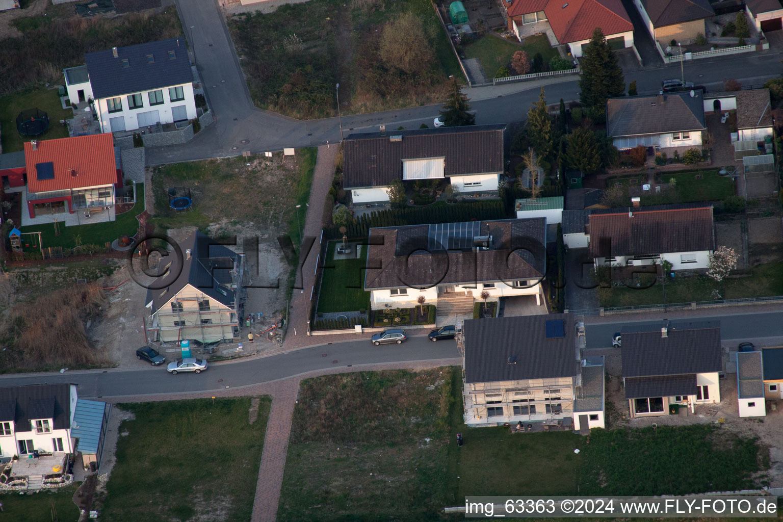 Jockgrim in the state Rhineland-Palatinate, Germany seen from above