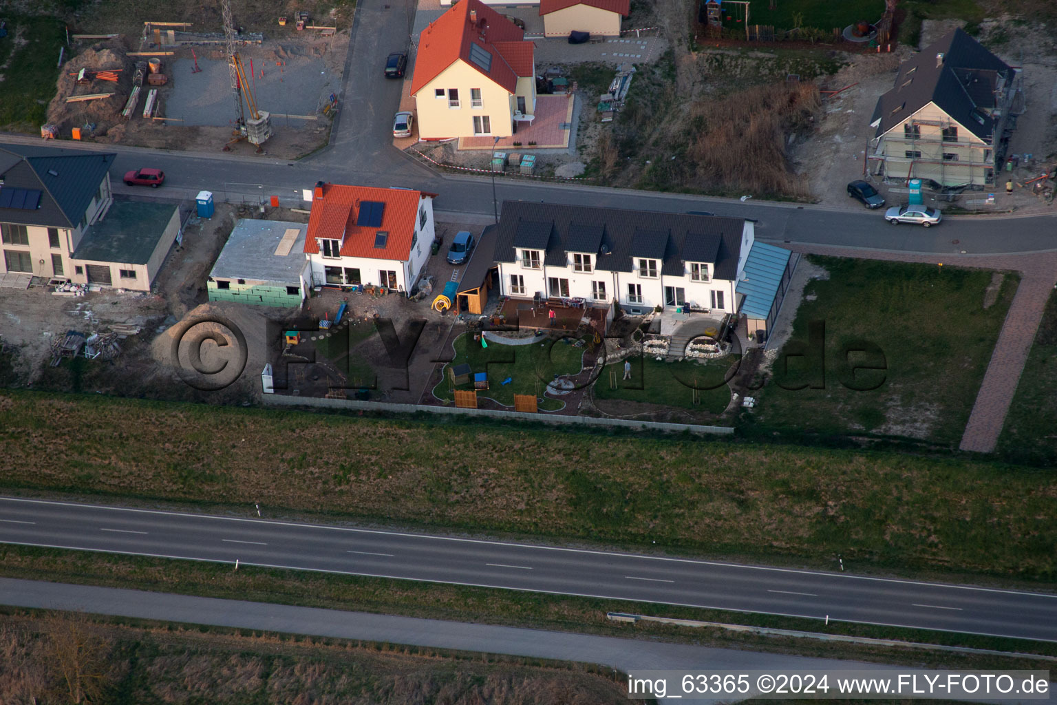 Bird's eye view of Jockgrim in the state Rhineland-Palatinate, Germany