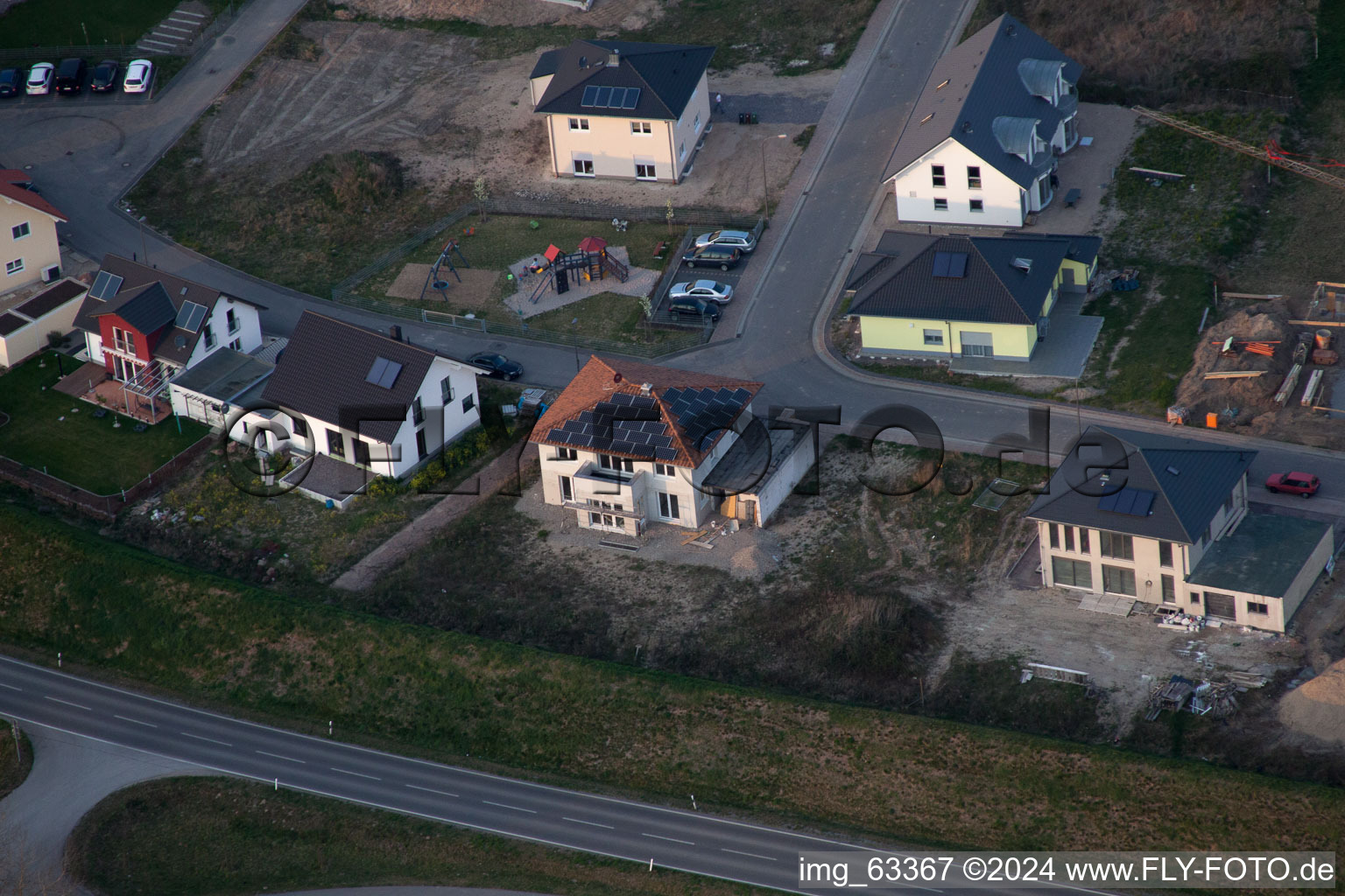 Drone recording of Jockgrim in the state Rhineland-Palatinate, Germany