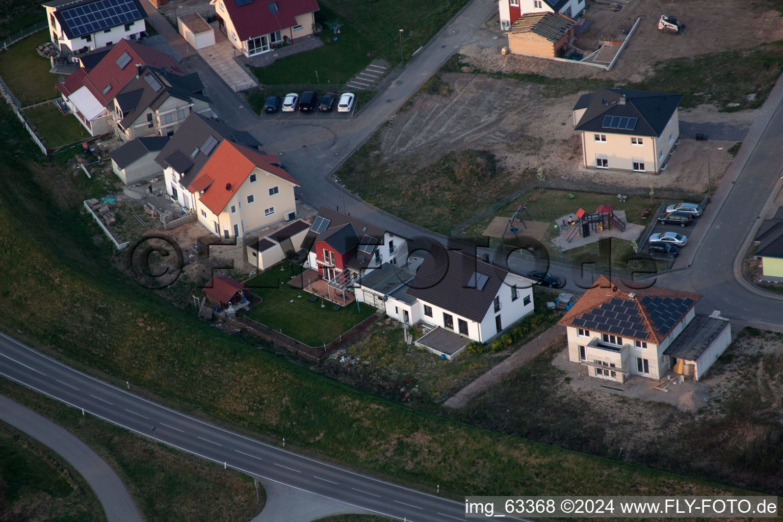 Drone image of Jockgrim in the state Rhineland-Palatinate, Germany