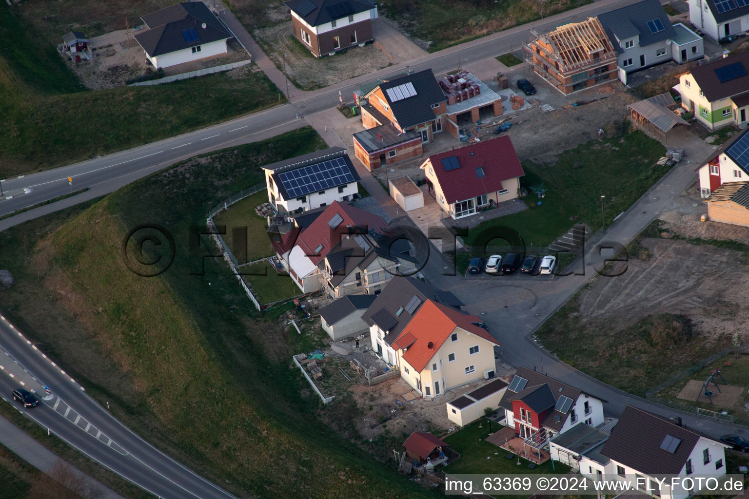 Jockgrim in the state Rhineland-Palatinate, Germany from the drone perspective