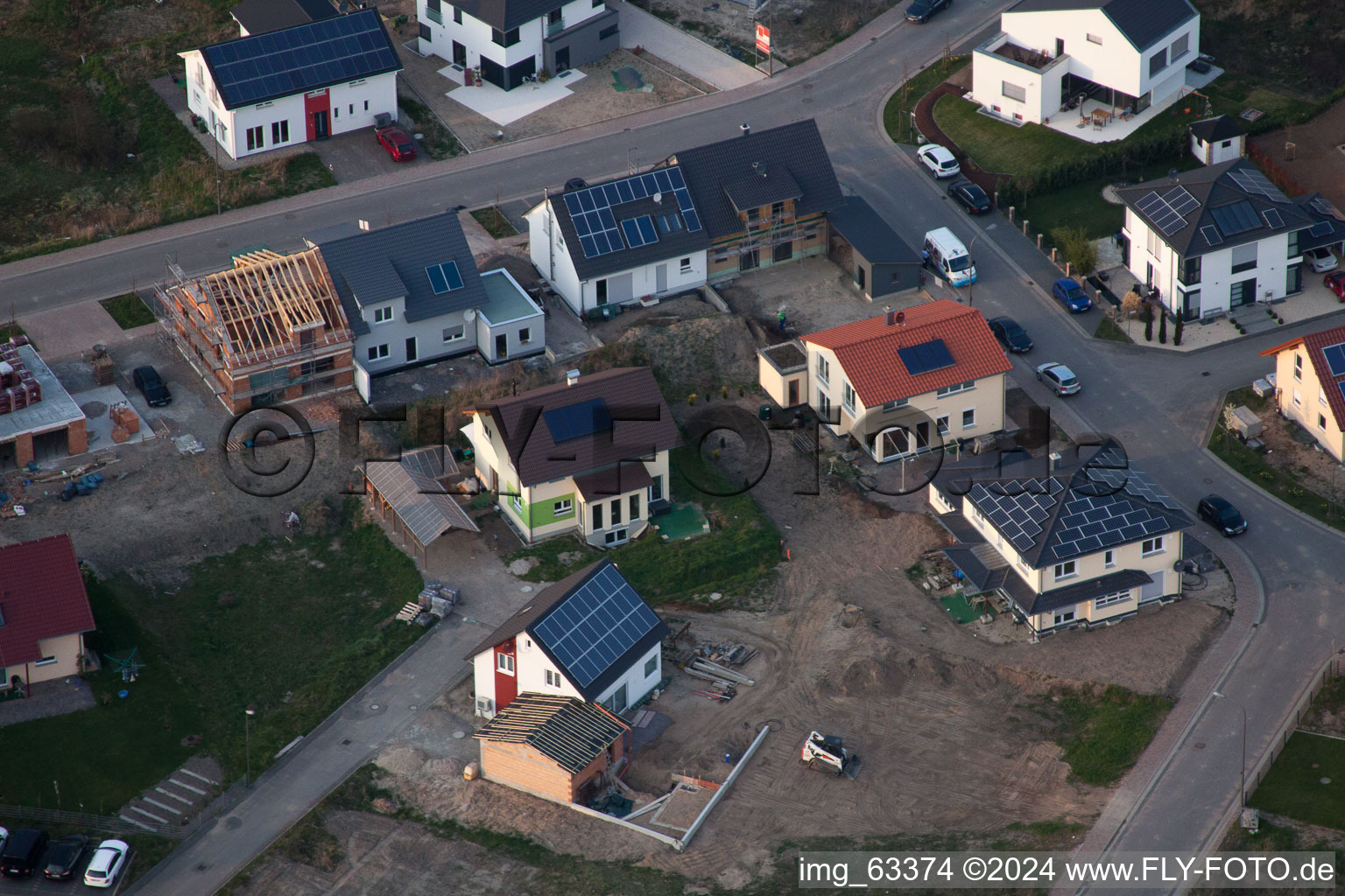 Aerial view of Jockgrim in the state Rhineland-Palatinate, Germany