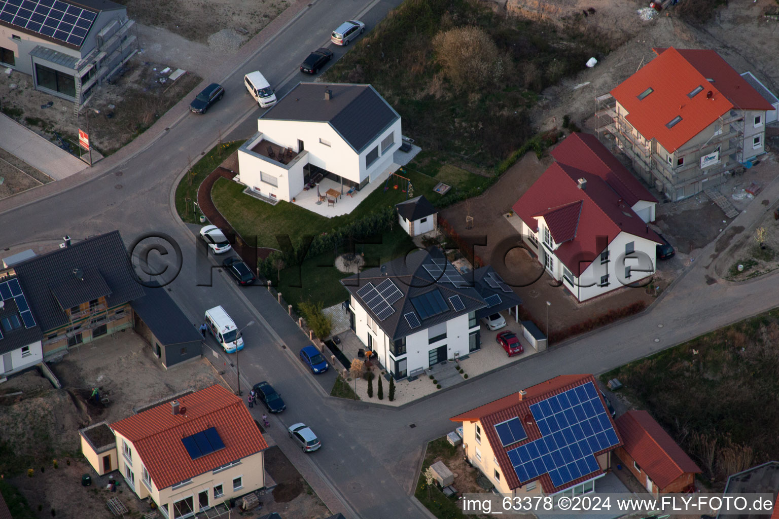 Jockgrim in the state Rhineland-Palatinate, Germany from above