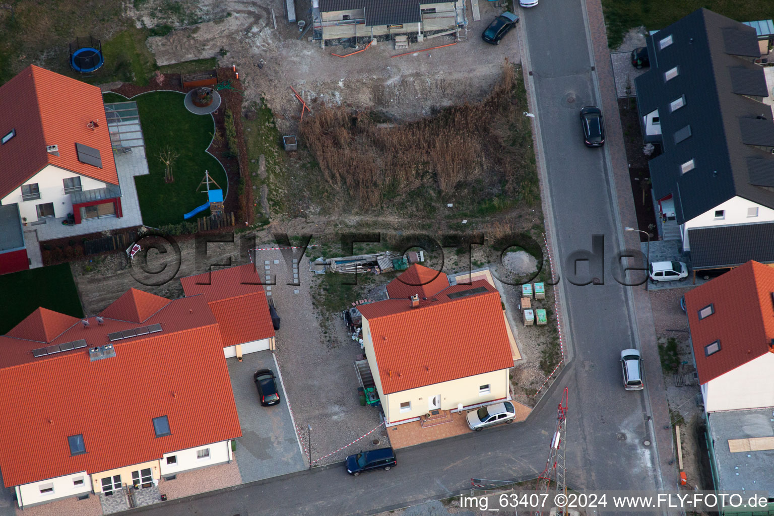 Aerial photograpy of Jockgrim in the state Rhineland-Palatinate, Germany