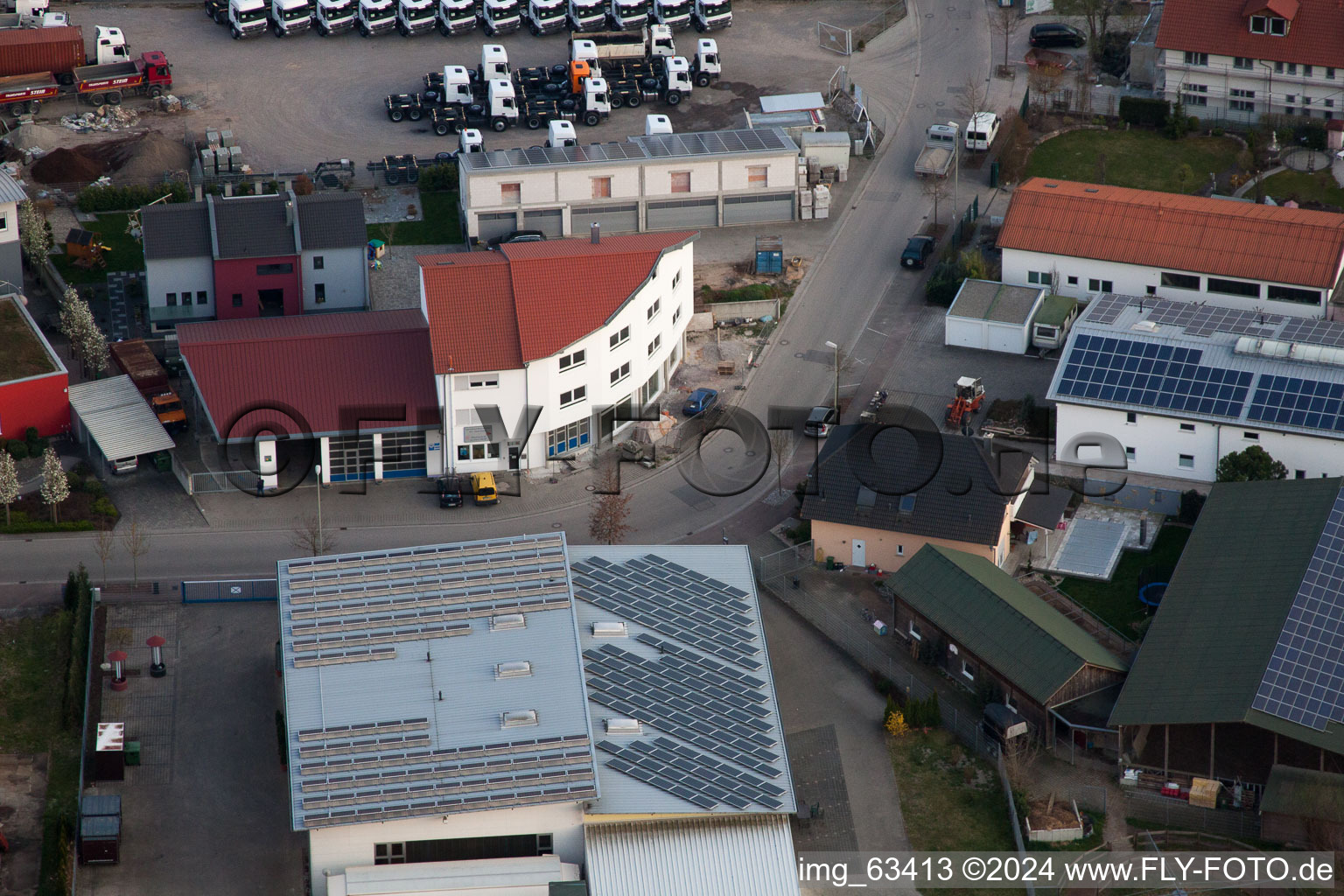 Bird's eye view of Jockgrim in the state Rhineland-Palatinate, Germany