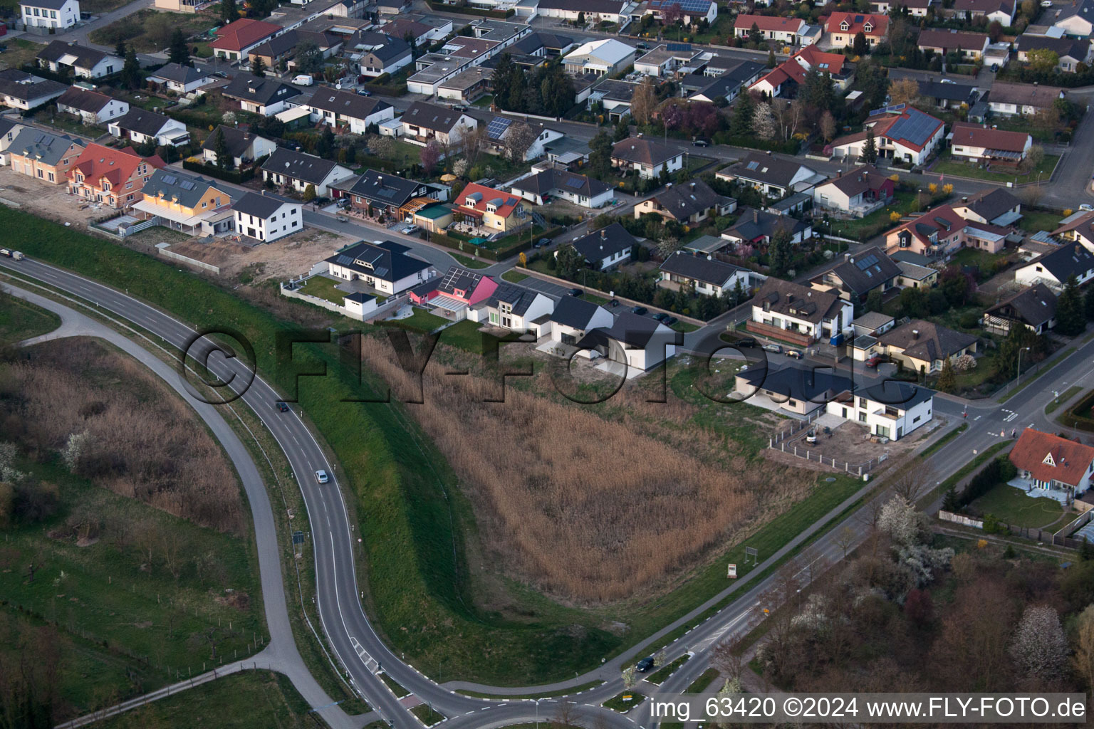 Jockgrim in the state Rhineland-Palatinate, Germany from a drone