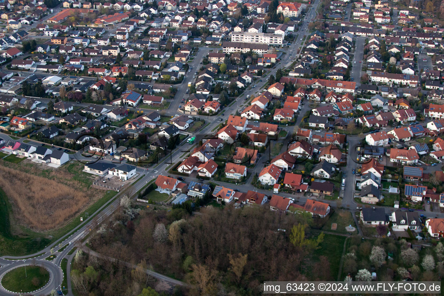 Aerial photograpy of Jockgrim in the state Rhineland-Palatinate, Germany