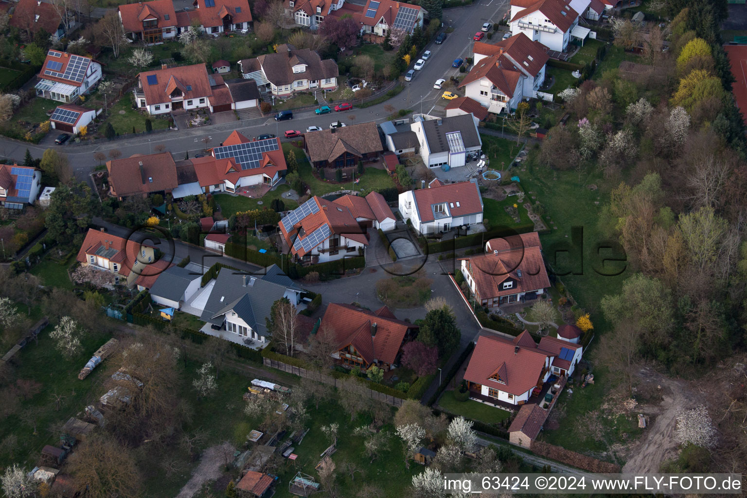 Oblique view of Jockgrim in the state Rhineland-Palatinate, Germany