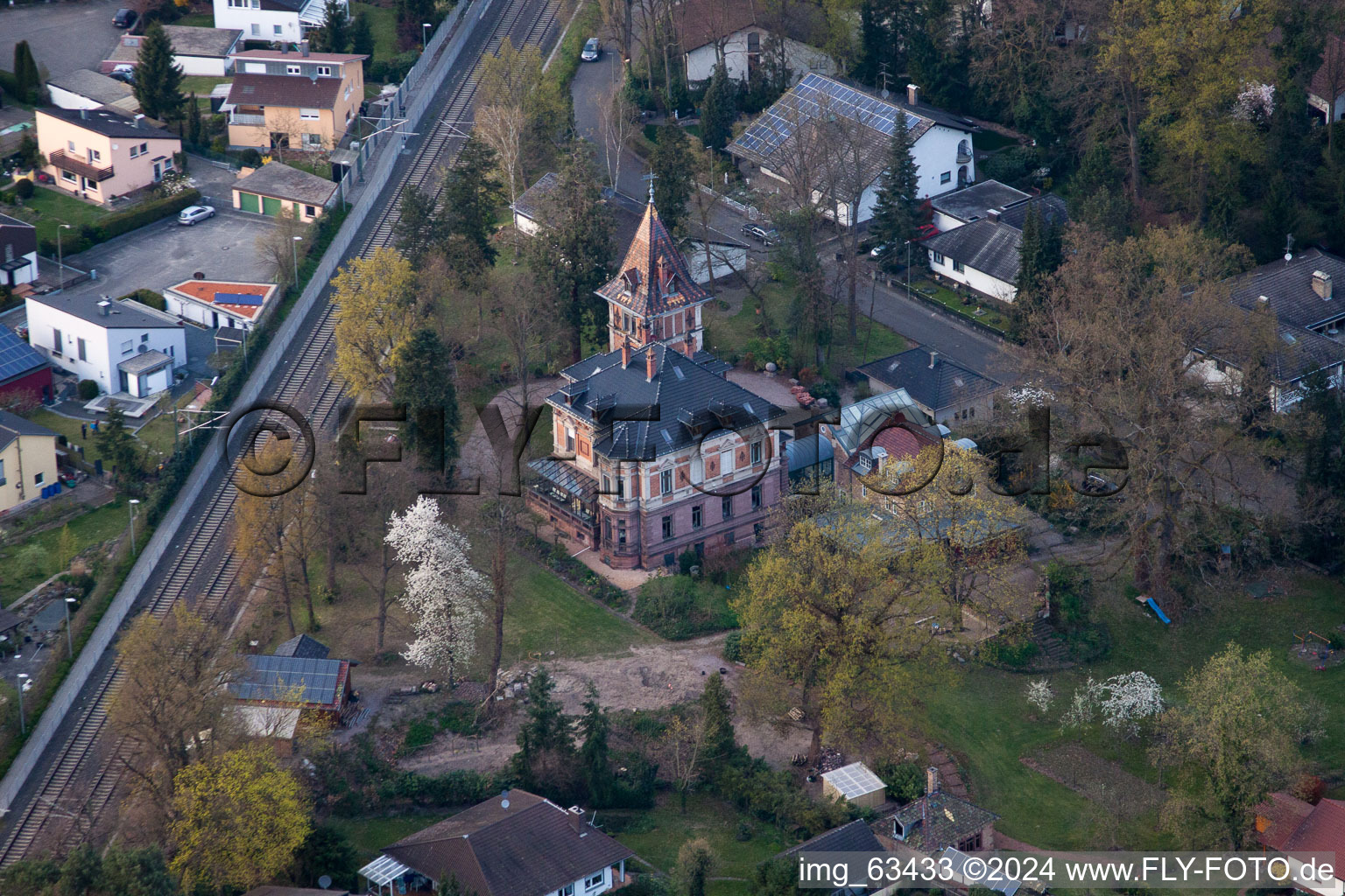 Jockgrim in the state Rhineland-Palatinate, Germany viewn from the air